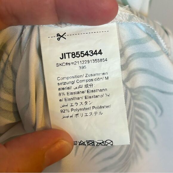 SHEIN Men’s White Palm Leaf Button Down Shirt Size Medium - Picture 5 of 6